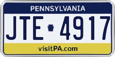 PA license plate JTE4917