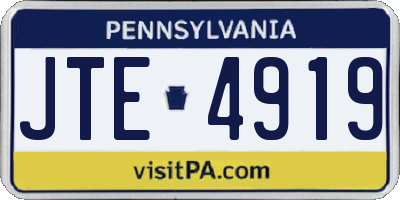 PA license plate JTE4919