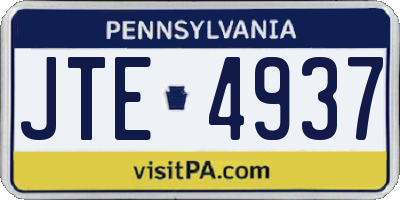 PA license plate JTE4937
