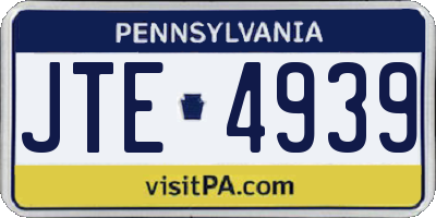 PA license plate JTE4939