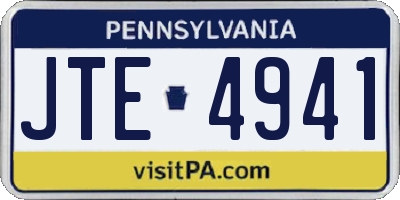 PA license plate JTE4941