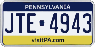 PA license plate JTE4943