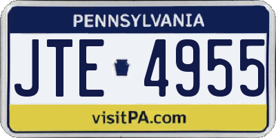 PA license plate JTE4955