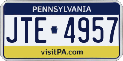 PA license plate JTE4957