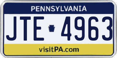 PA license plate JTE4963