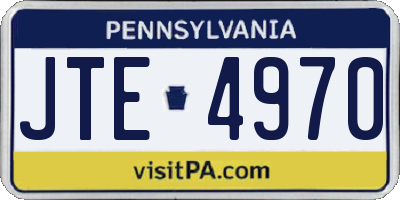 PA license plate JTE4970