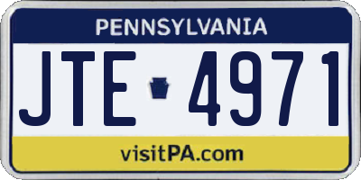 PA license plate JTE4971