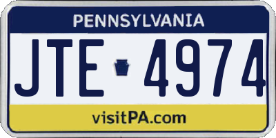 PA license plate JTE4974