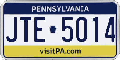 PA license plate JTE5014