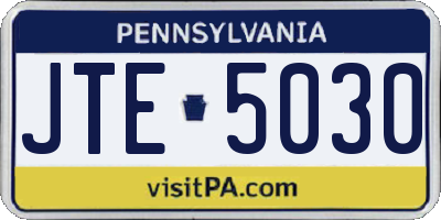 PA license plate JTE5030