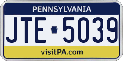 PA license plate JTE5039