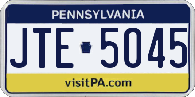 PA license plate JTE5045