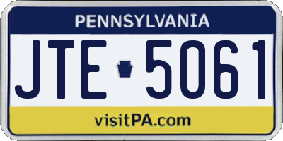 PA license plate JTE5061