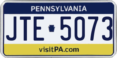PA license plate JTE5073