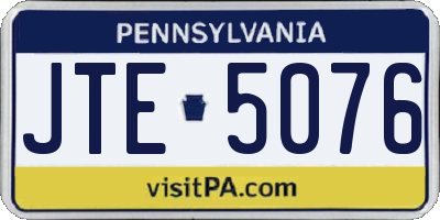 PA license plate JTE5076