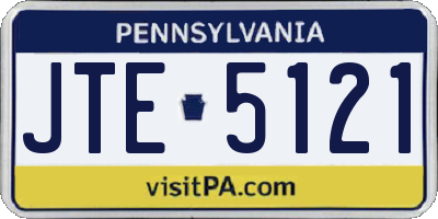 PA license plate JTE5121