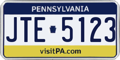 PA license plate JTE5123