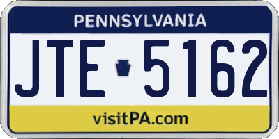 PA license plate JTE5162