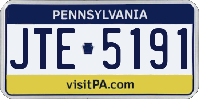 PA license plate JTE5191