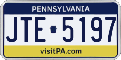 PA license plate JTE5197