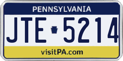 PA license plate JTE5214