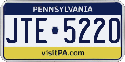 PA license plate JTE5220