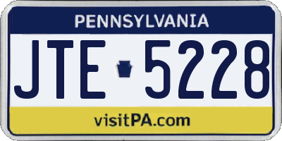 PA license plate JTE5228