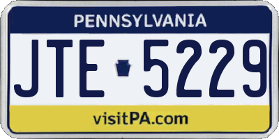 PA license plate JTE5229