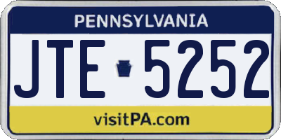 PA license plate JTE5252