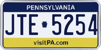 PA license plate JTE5254
