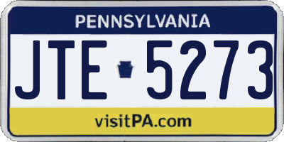 PA license plate JTE5273