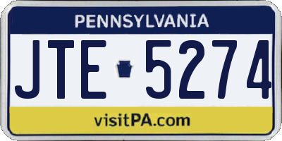 PA license plate JTE5274