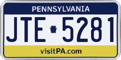 PA license plate JTE5281