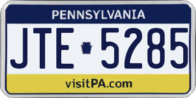 PA license plate JTE5285