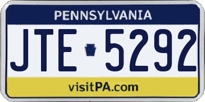 PA license plate JTE5292