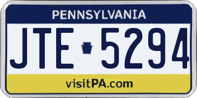 PA license plate JTE5294