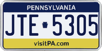 PA license plate JTE5305