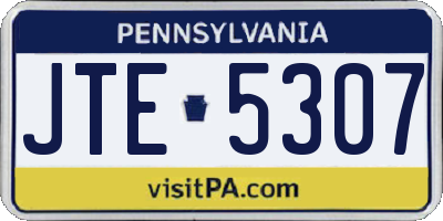 PA license plate JTE5307