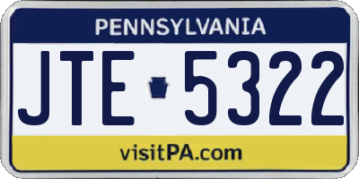 PA license plate JTE5322