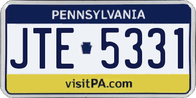 PA license plate JTE5331