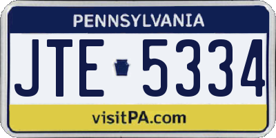 PA license plate JTE5334
