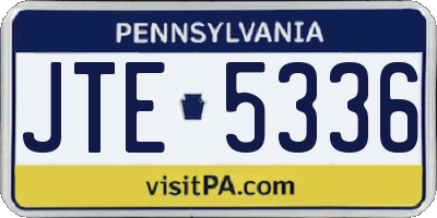 PA license plate JTE5336