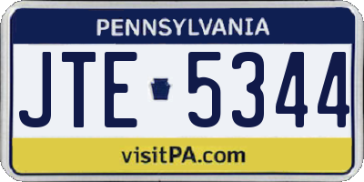PA license plate JTE5344