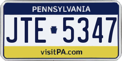 PA license plate JTE5347