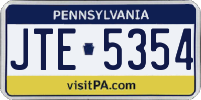 PA license plate JTE5354