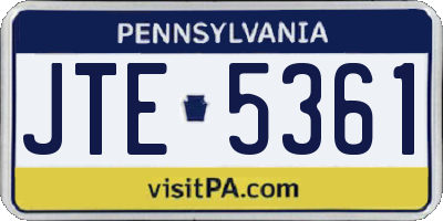 PA license plate JTE5361