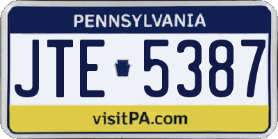 PA license plate JTE5387