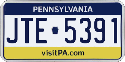 PA license plate JTE5391
