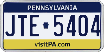 PA license plate JTE5404