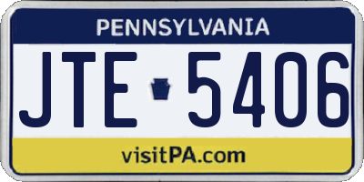 PA license plate JTE5406